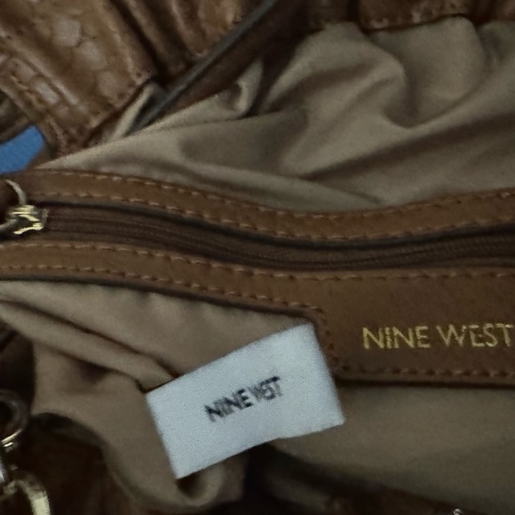 Nine West Shoulder Handbag Faux Leather w/ Tassels Brown - Picture 4 of 6